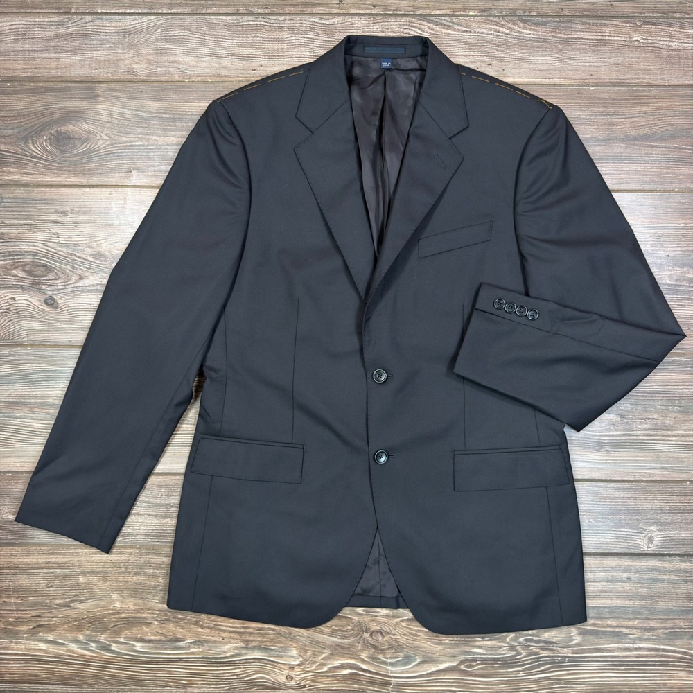 J.Crew Mens Size 40R Crosby Suit Jacket Black Loro Piana Wool Blazer BM161 NEW